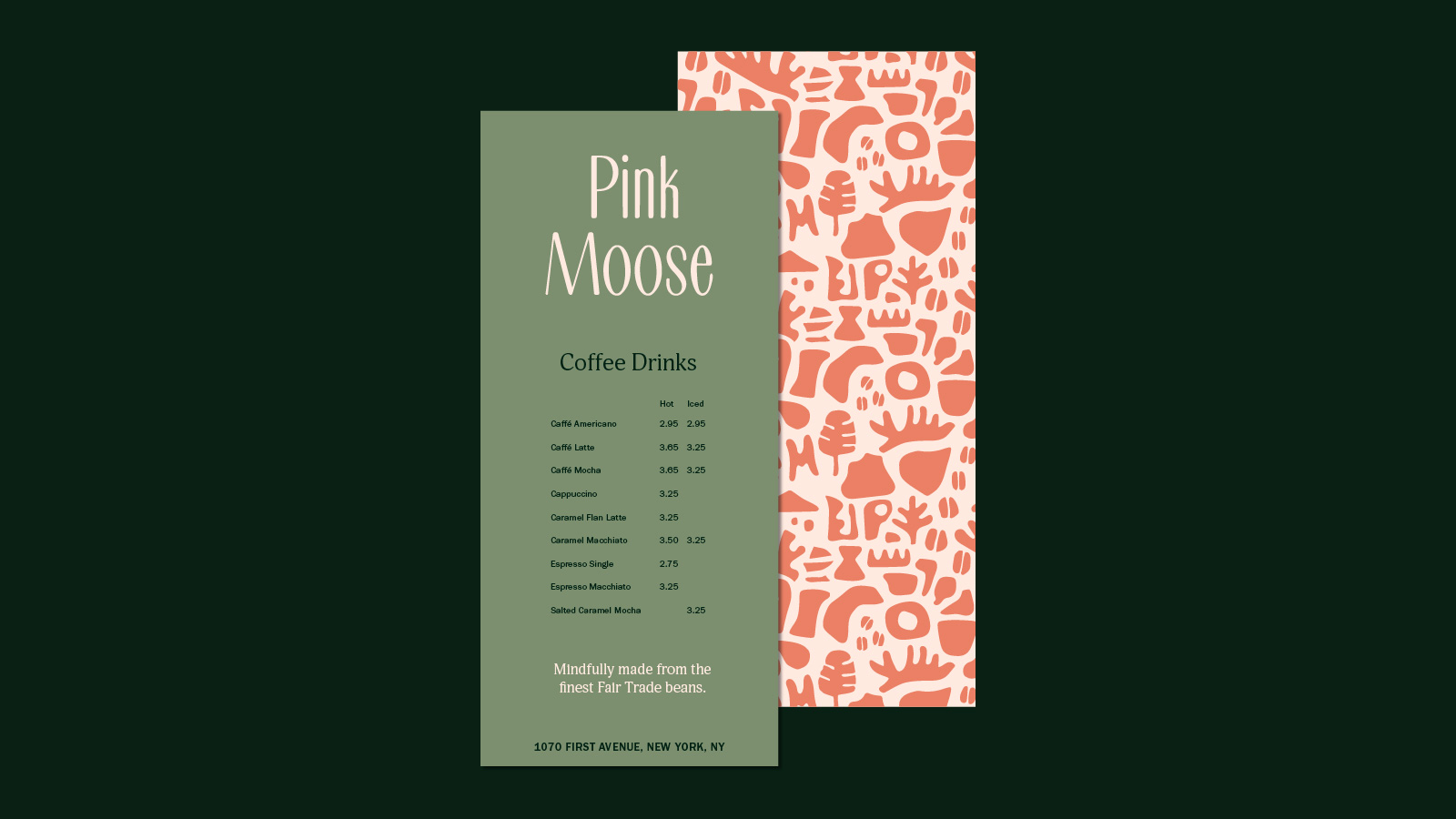 coffee shop branded menu mockups