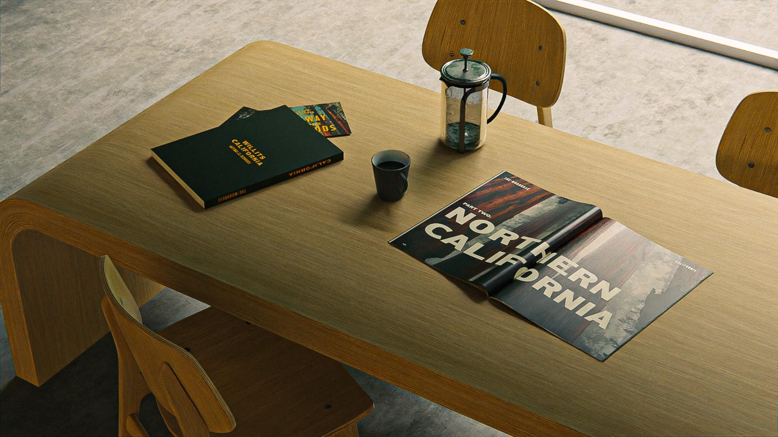 motel branding books on table
