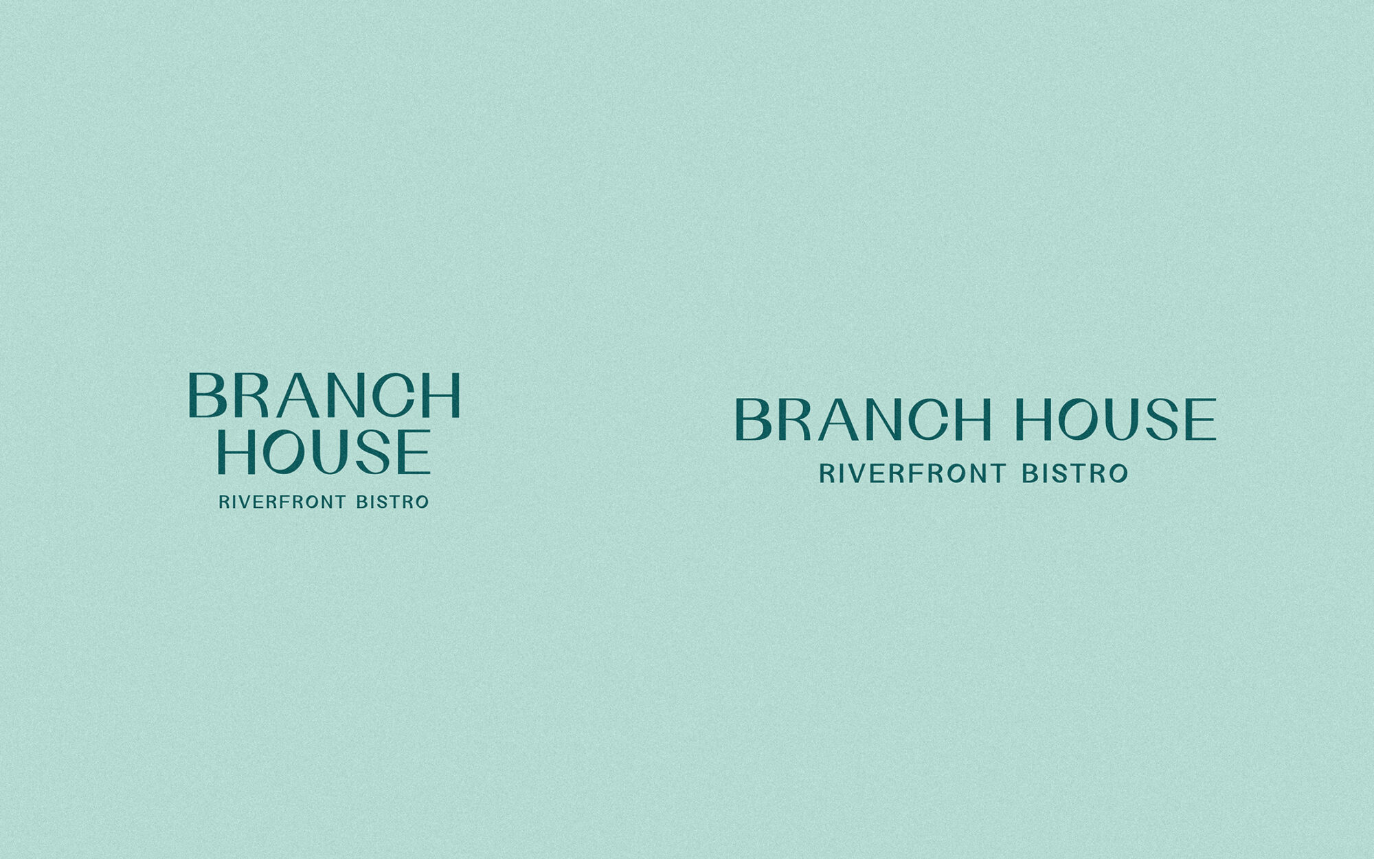 branch house word mark layouts for Redding California riverside bistro.